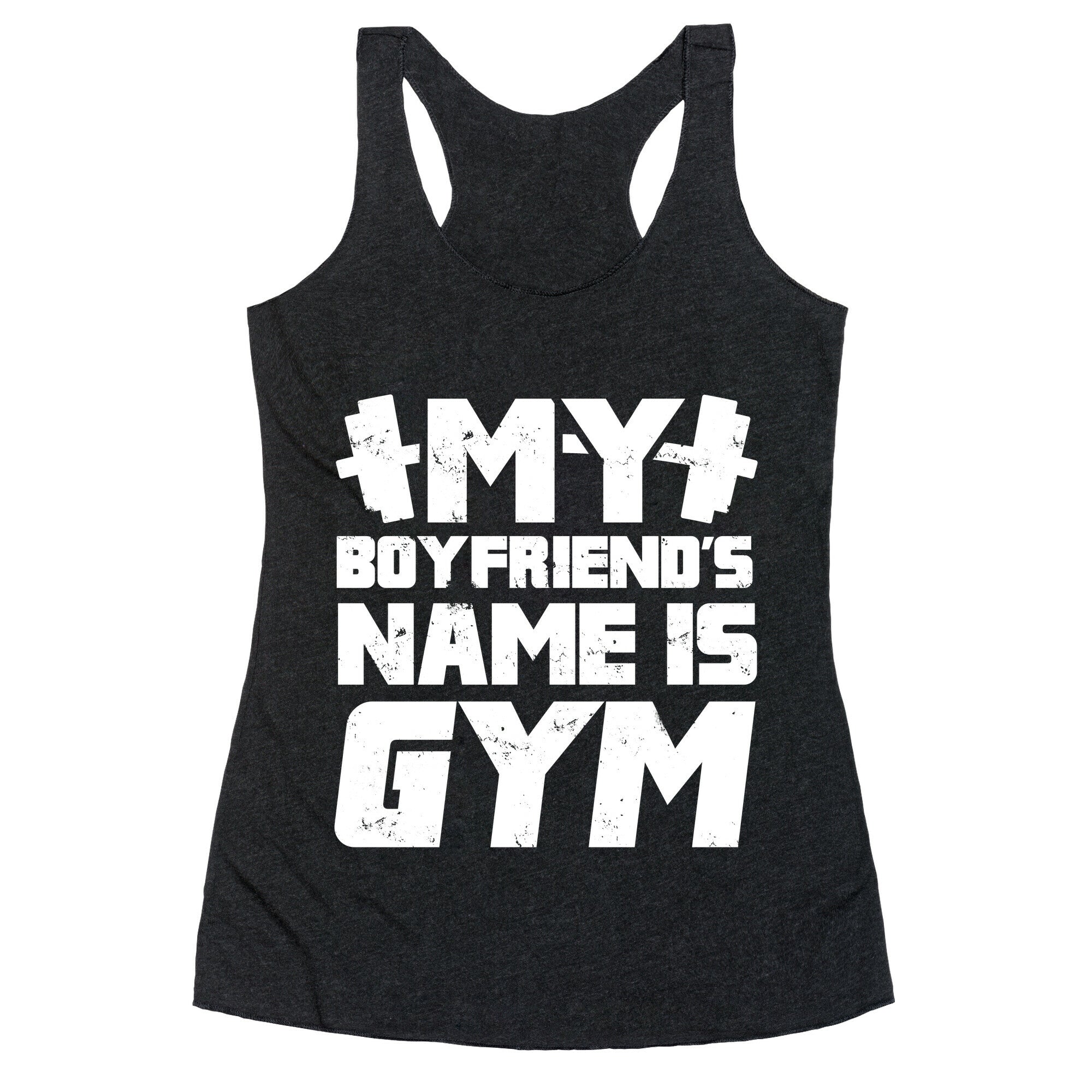 My Boyfriend's Name Is Gym Racerback Tank